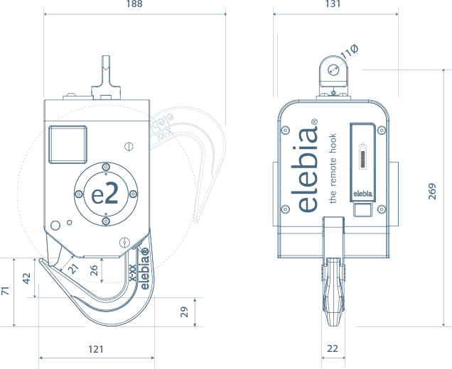 Crane Hook Blueprint Design PNG