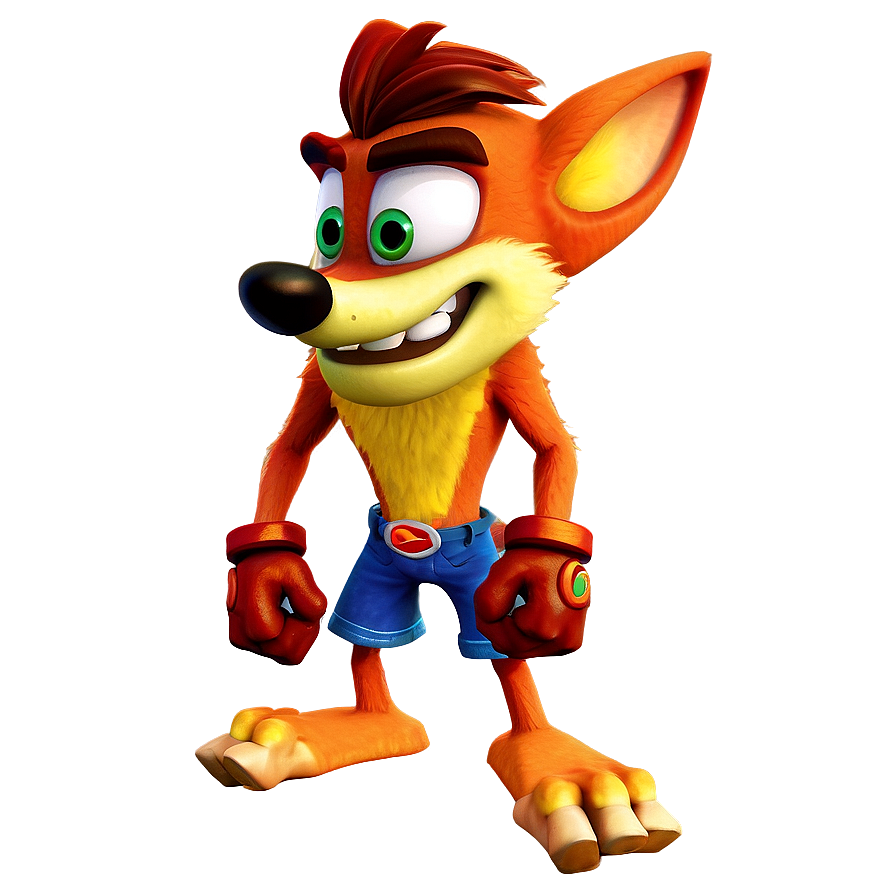 Download Crash Bandicoot Cartoon Style Png Kdm | Wallpapers.com