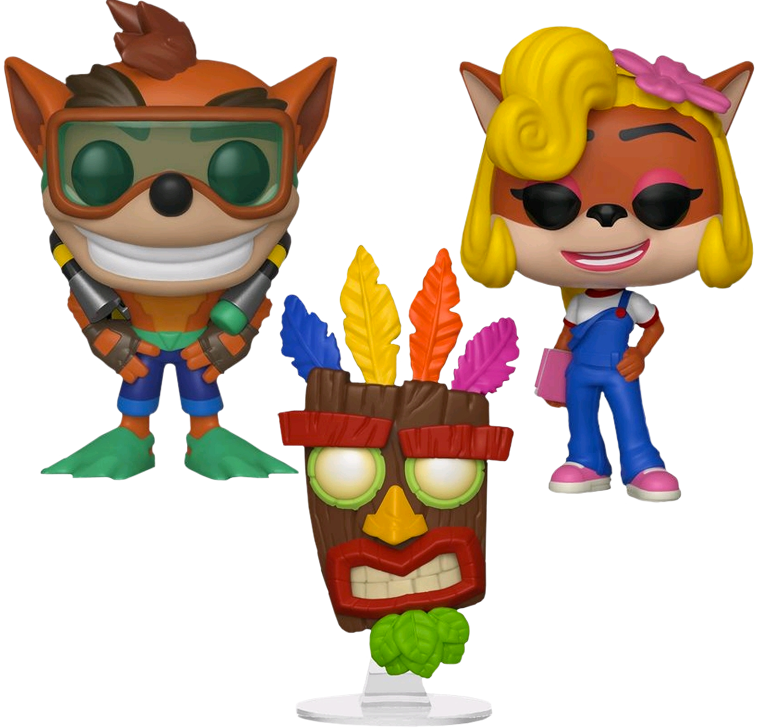 Crash Bandicoot Characters Figurines PNG