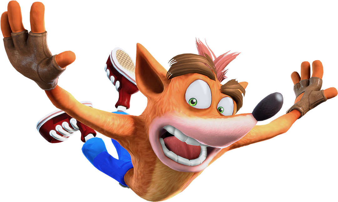 Crash Bandicoot Jumping Action PNG