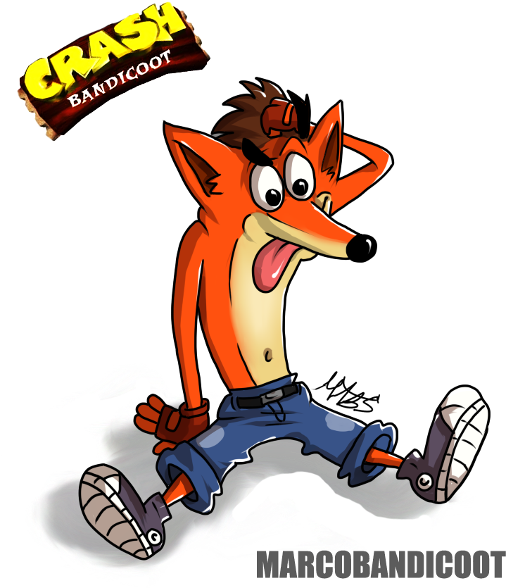 Crash Bandicoot Running Illustration PNG