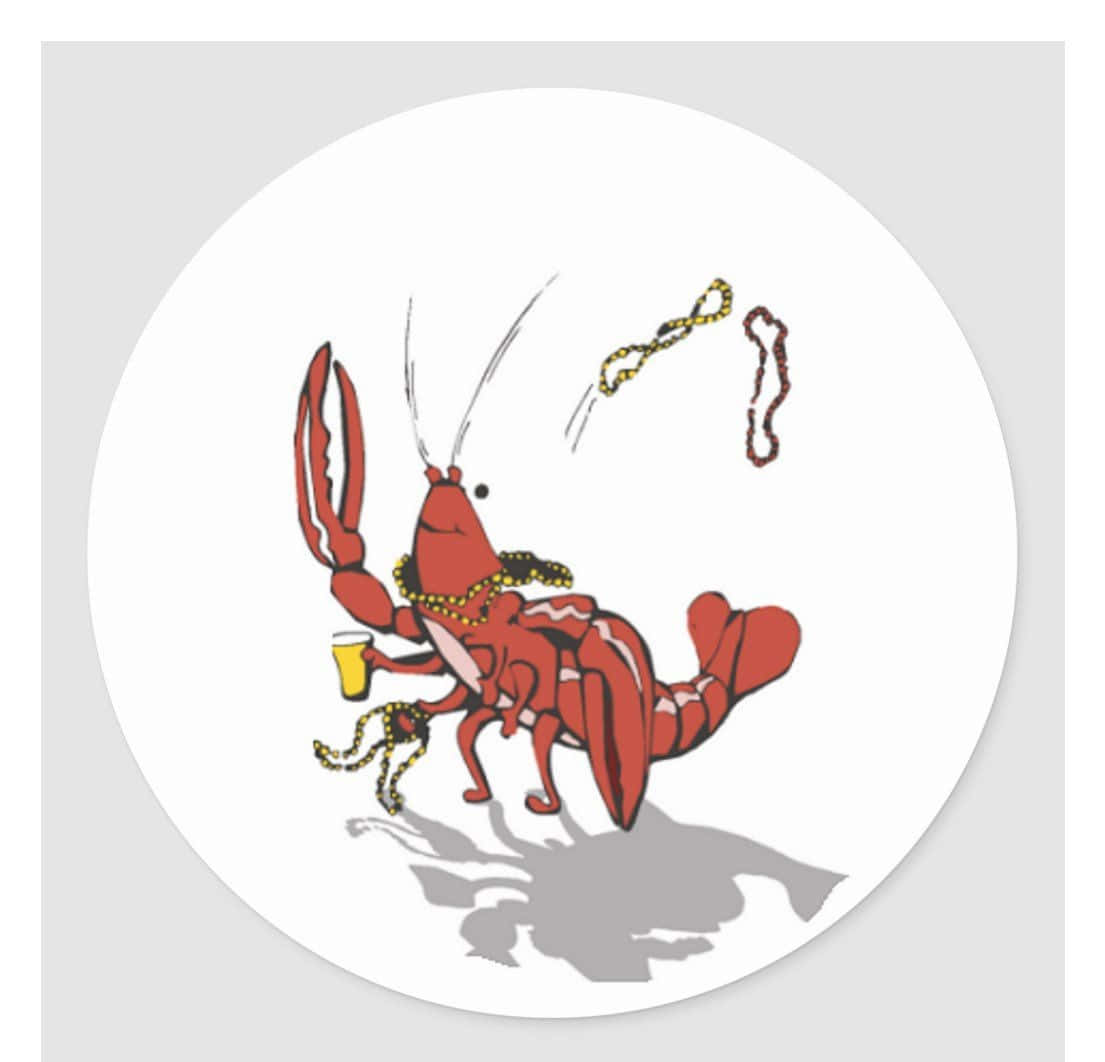 A Cartoon Of A Lobster With A Beer Bottle On It