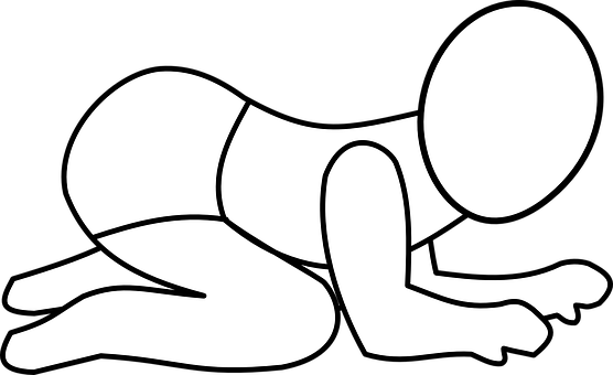 Crawling Baby Silhouette Graphic PNG