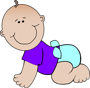 Crawling Cartoon Baby PNG