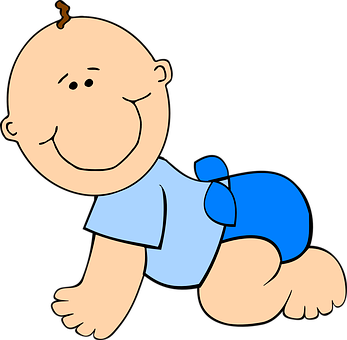 Crawling Cartoon Baby PNG