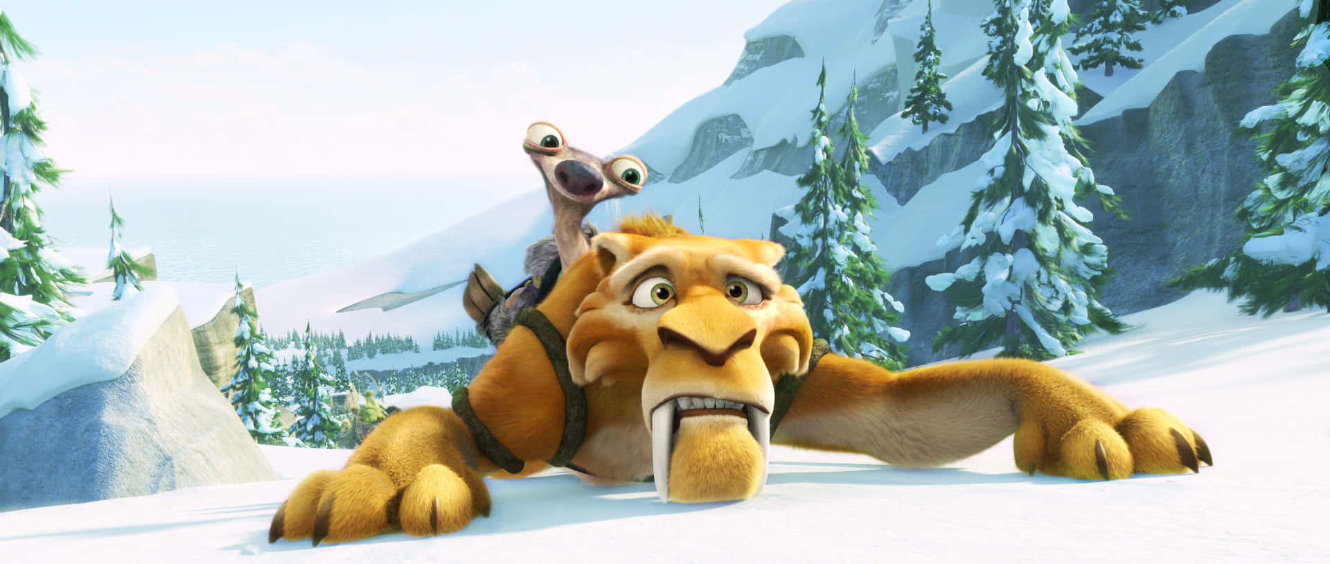 Crawling Diego In Ice Age: Continental Drift Wallpaper