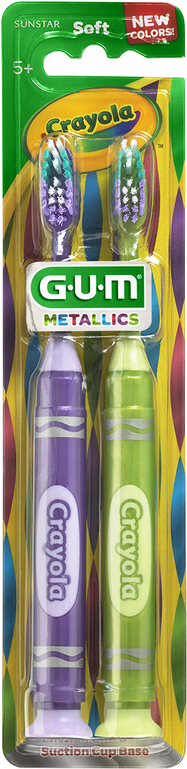 Crayola G U M Metallics Toothbrushes Packaging PNG