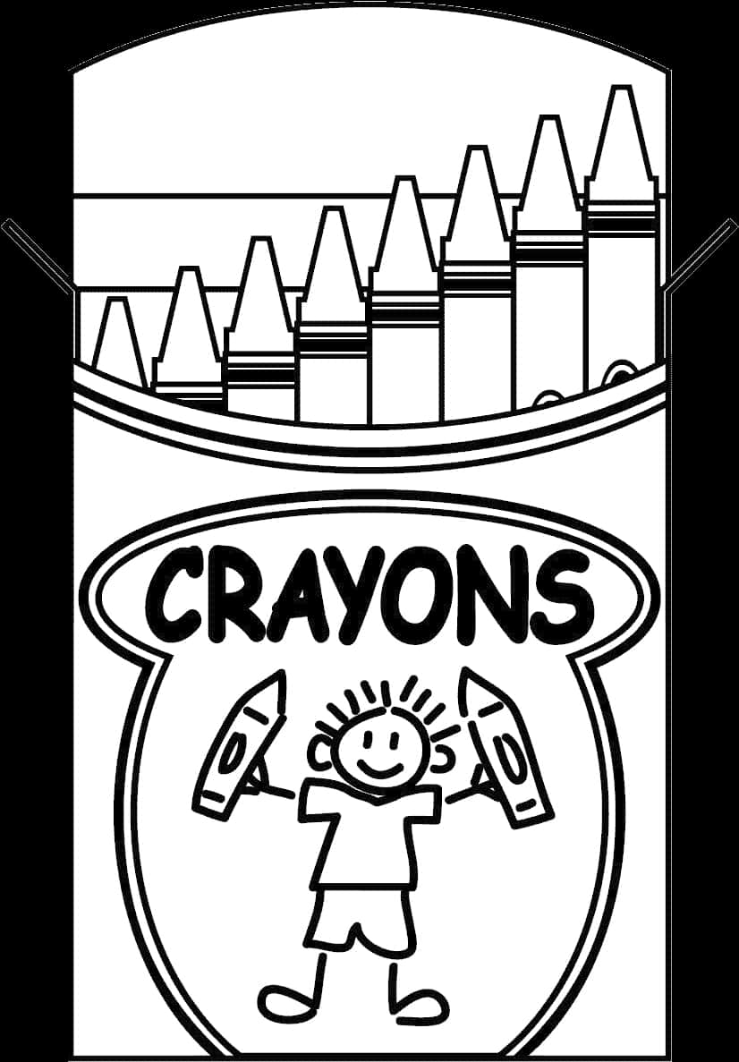 Crayon Box Coloring Page PNG