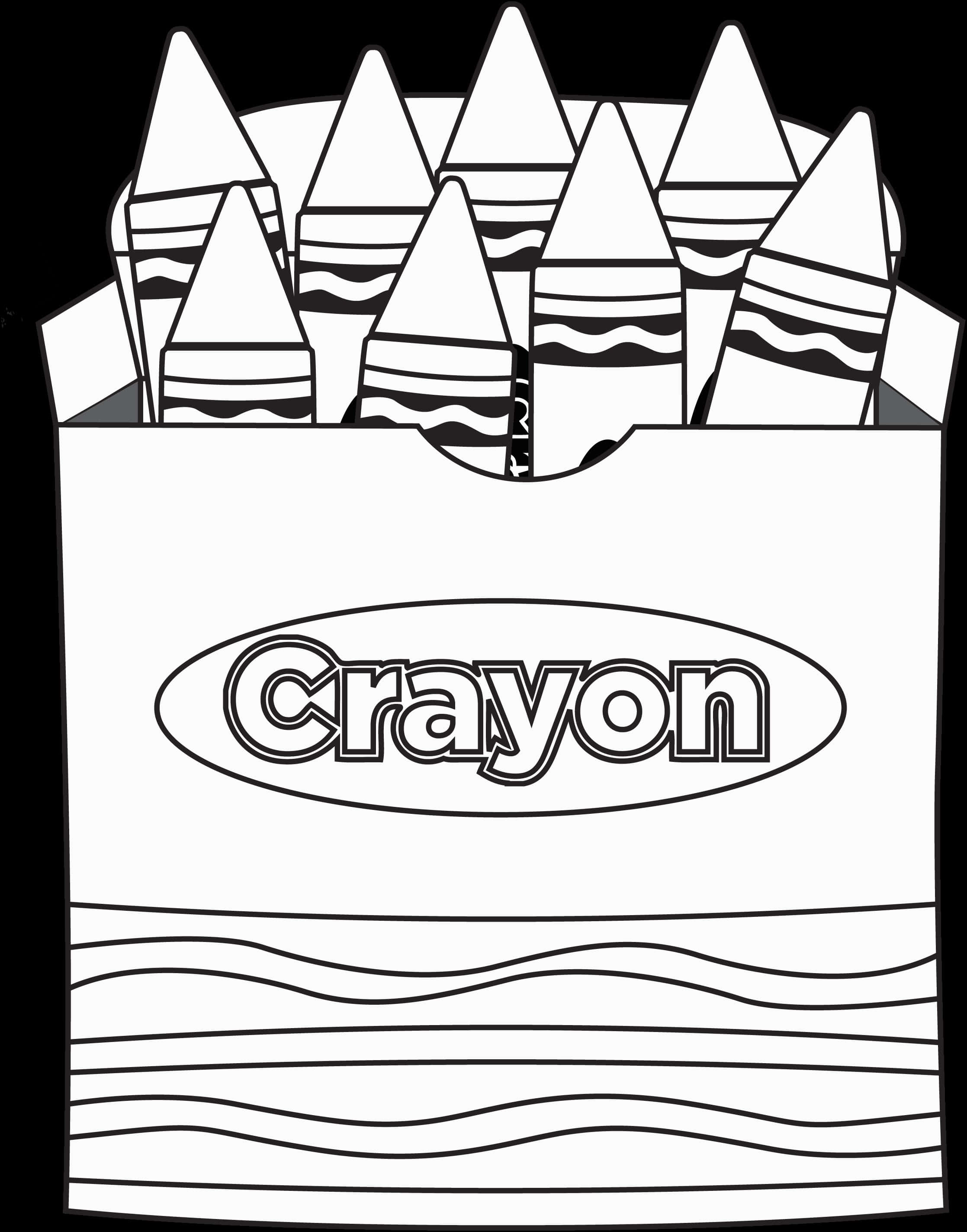 Crayon Box Coloring Page PNG