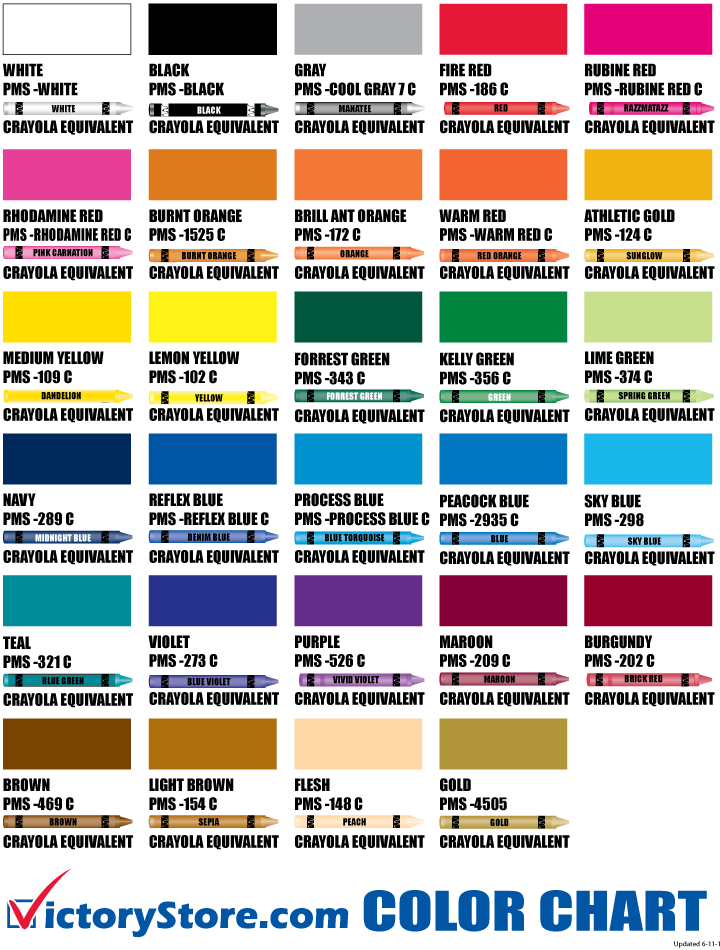 Crayon Color Chart Victory Store PNG