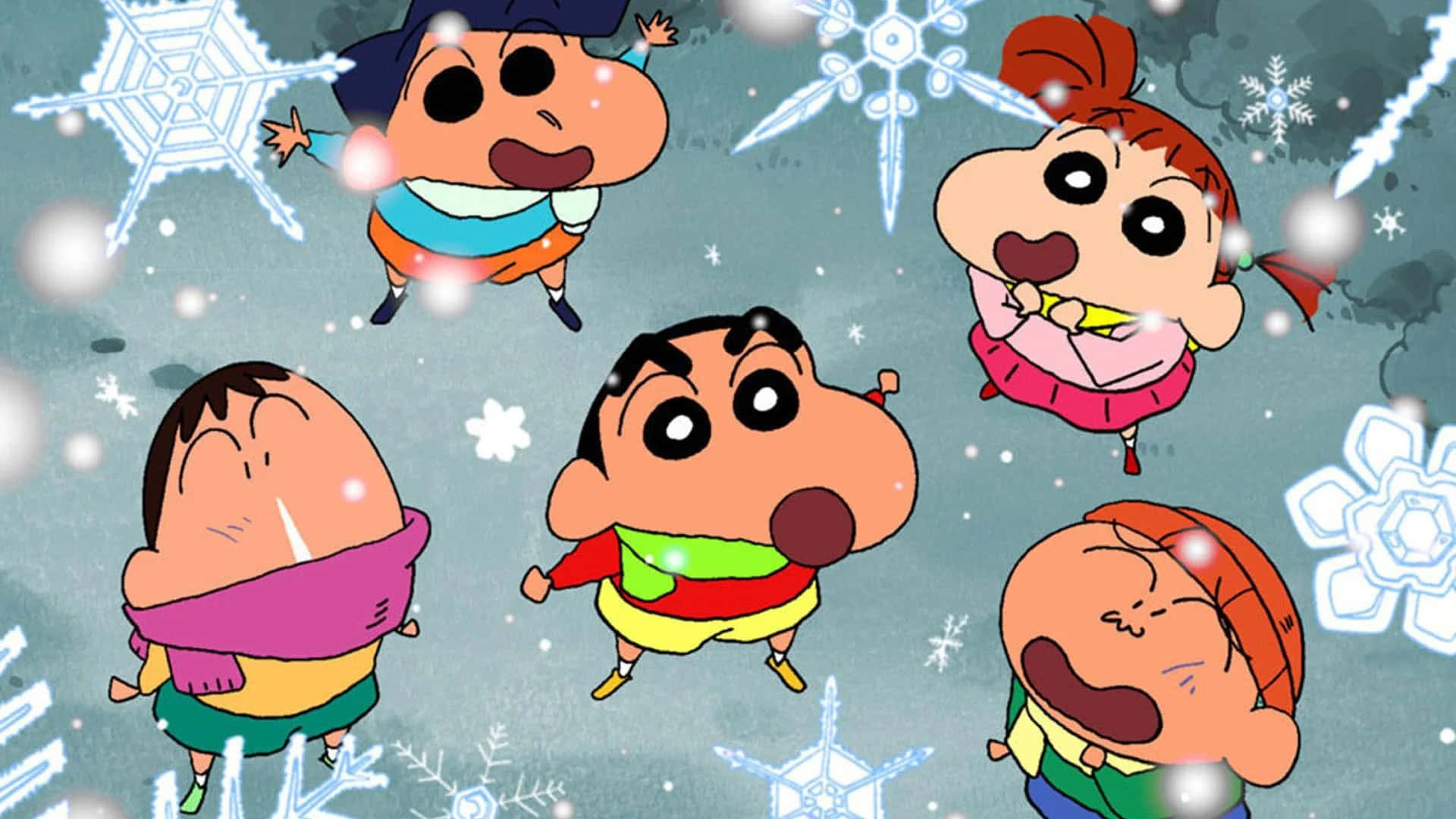 Cute Crayon Shin Chan on an exciting adventure