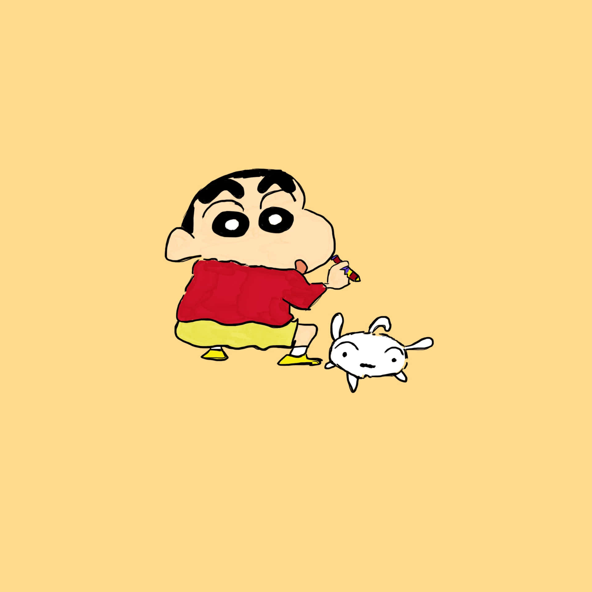 Download A Cartoon Character Is Holding A Rabbit | Wallpapers.com