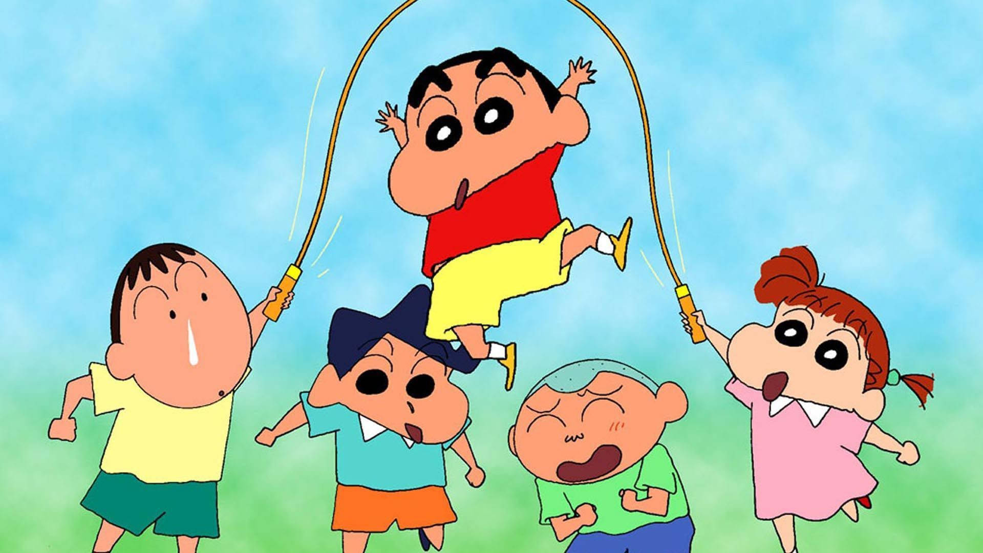 Crayon Shin Chan Jumping Rope Game Background