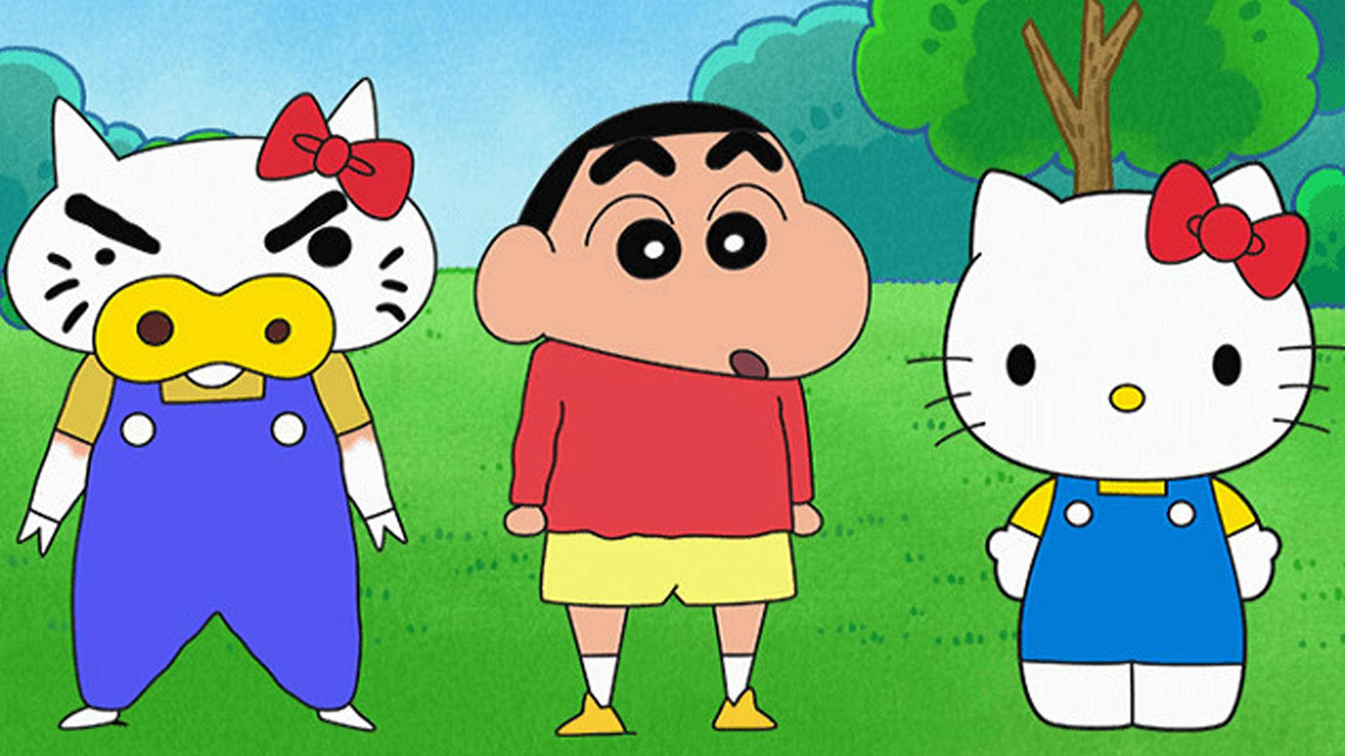 Crayon Shin Chan Shinnosuke And Hello Kitty Background