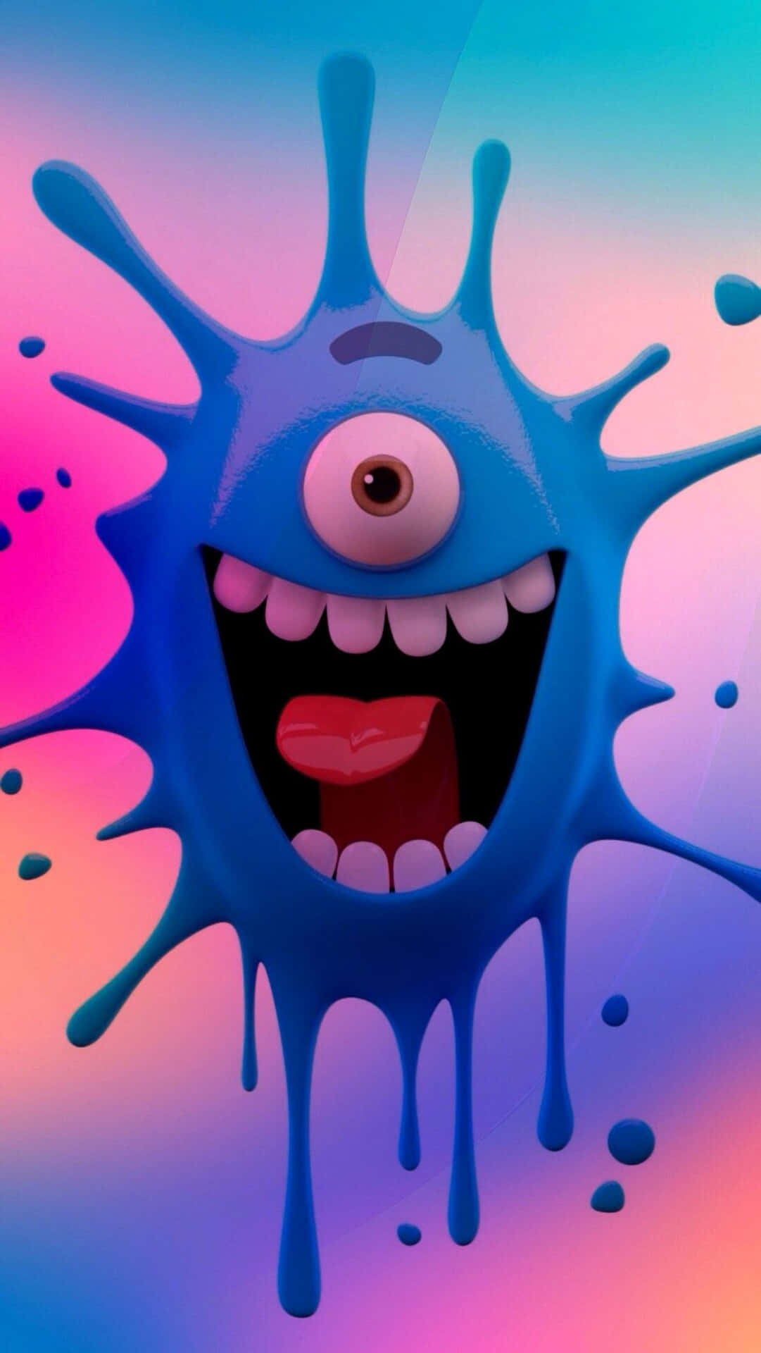 A Cartoon Monster With A Colorful Face Wallpaper