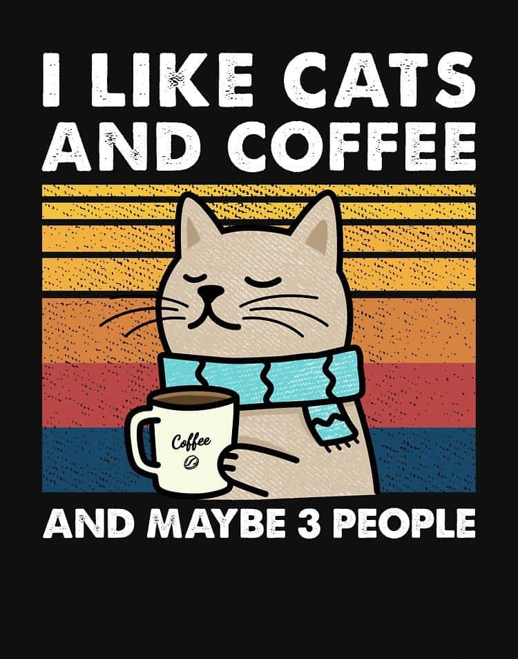I Like Cats And Coffee And Maybe 3 People Vintage Tee Shirt