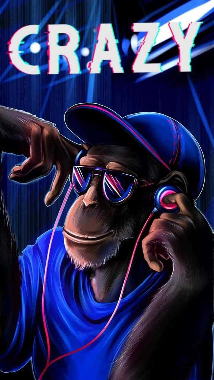 Crazy Cool Chimpanzee D J Wallpaper