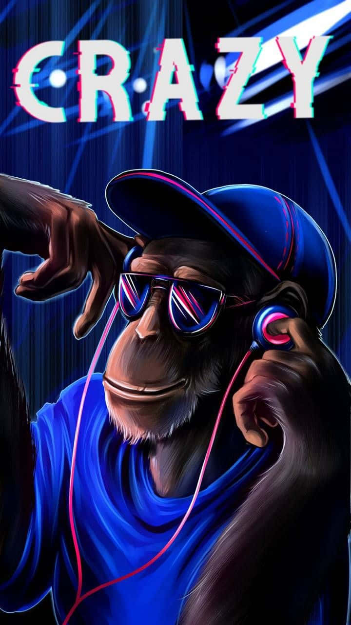 Verrückterdj - Ein Affe Mit Kopfhörern Wallpaper
