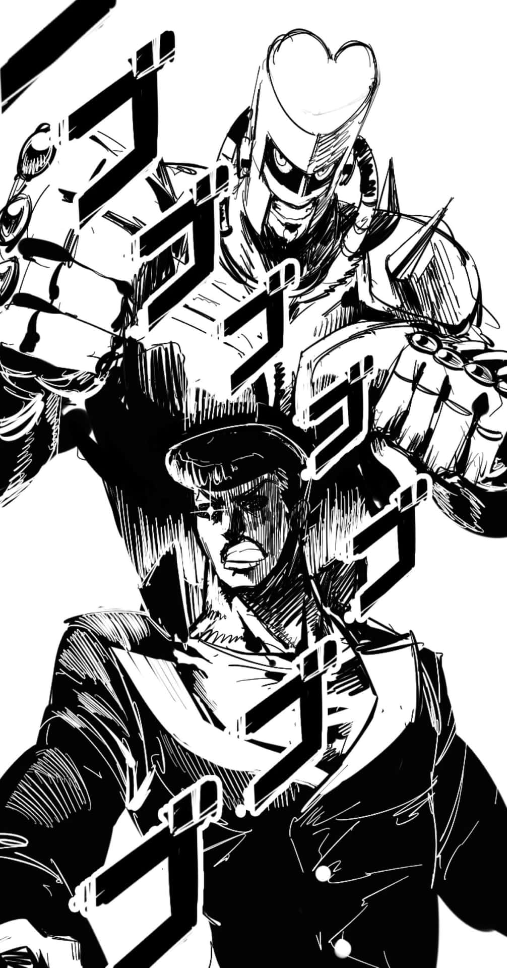 Illustration De Crazy Diamond Et Josuke Higashikata Fond d'écran