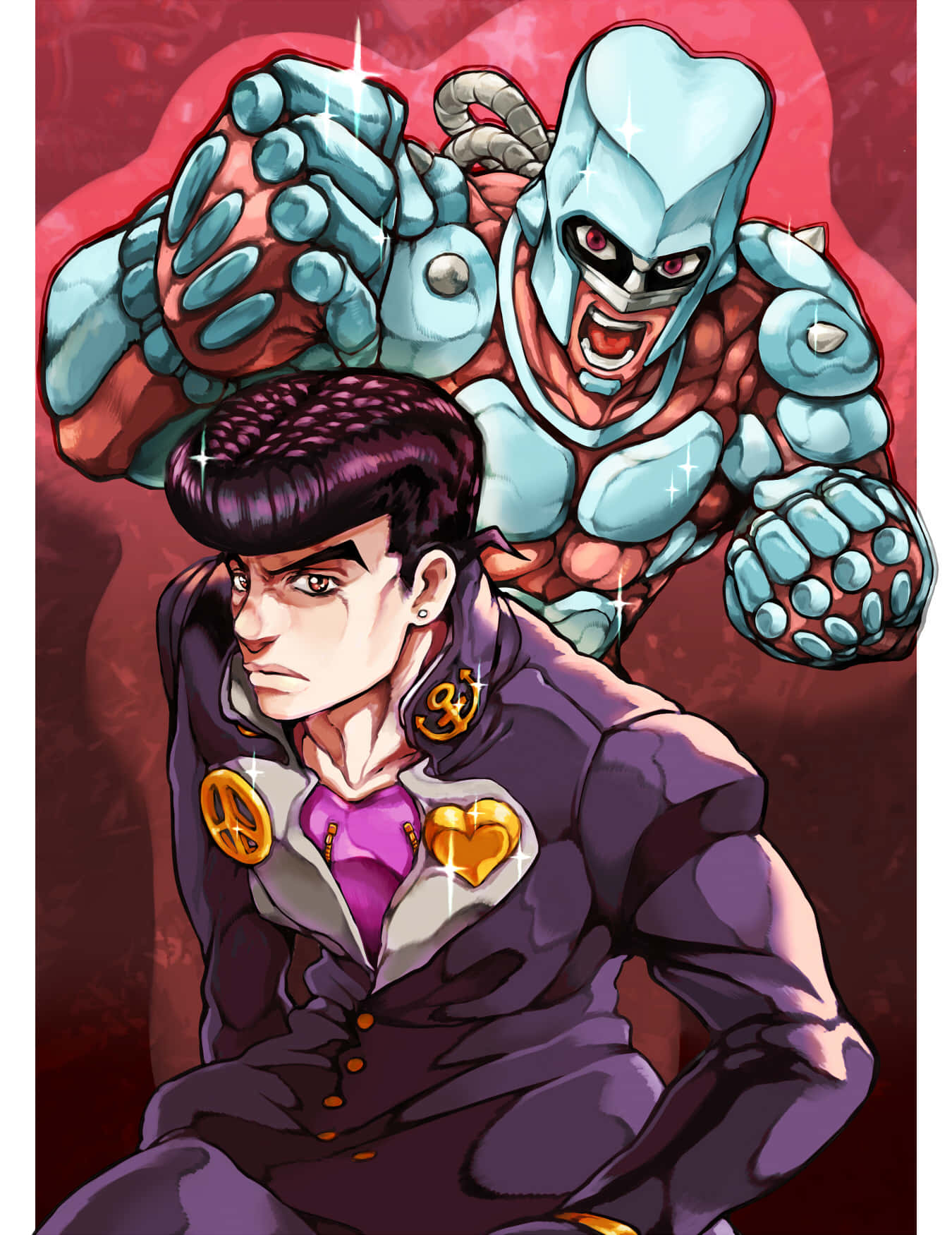 Illustration De Crazy Diamond Et Josuke Fond d'écran