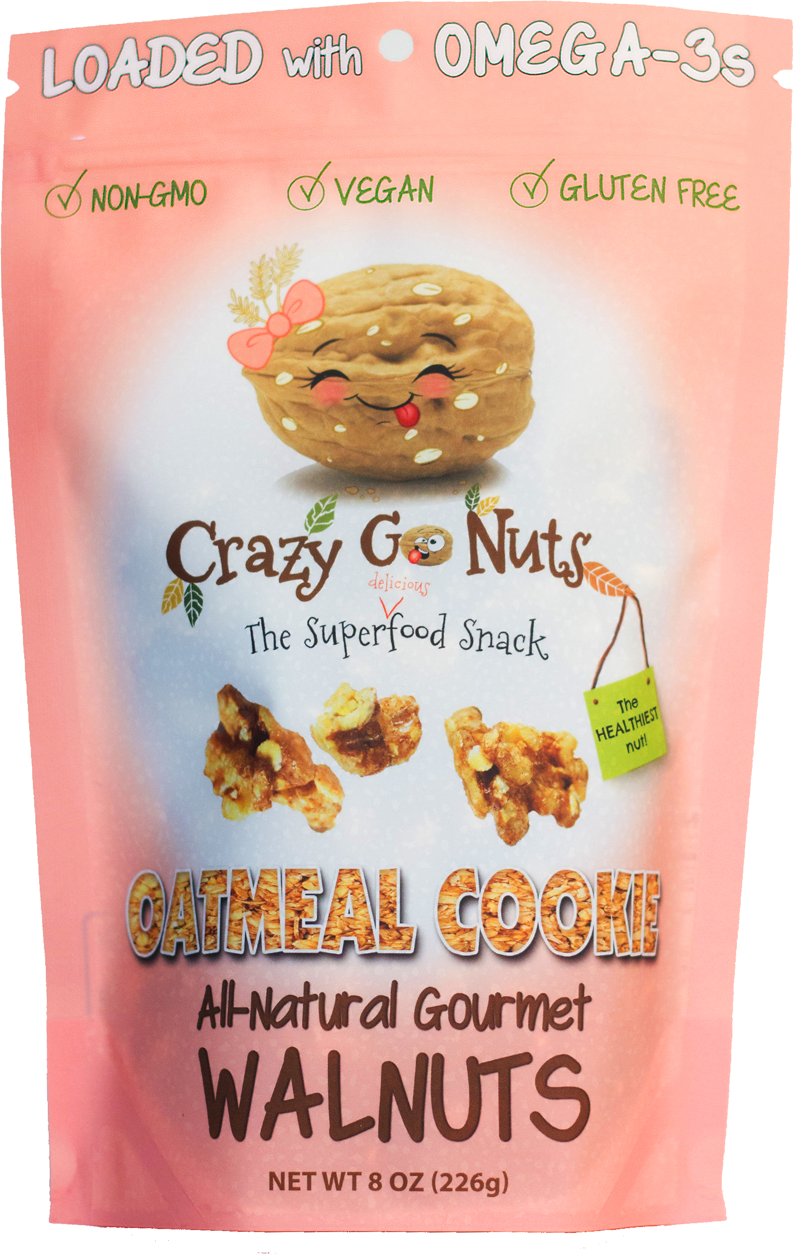Crazy Go Nuts Oatmeal Cookie Walnuts Package PNG