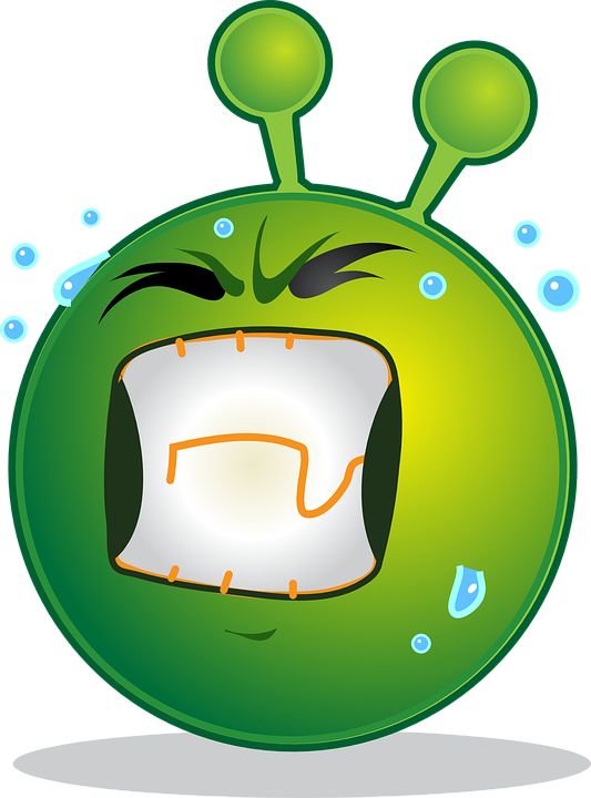 Crazy Green Alien Cartoon PNG