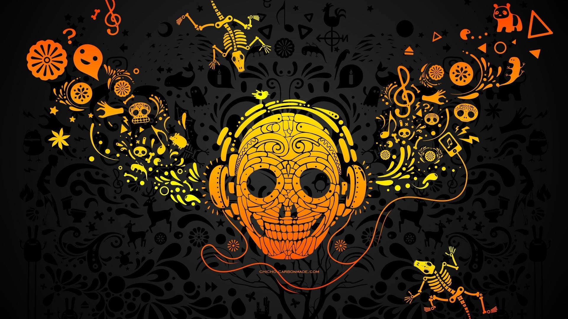 Crazy Mexican Skull Art Wallpaper