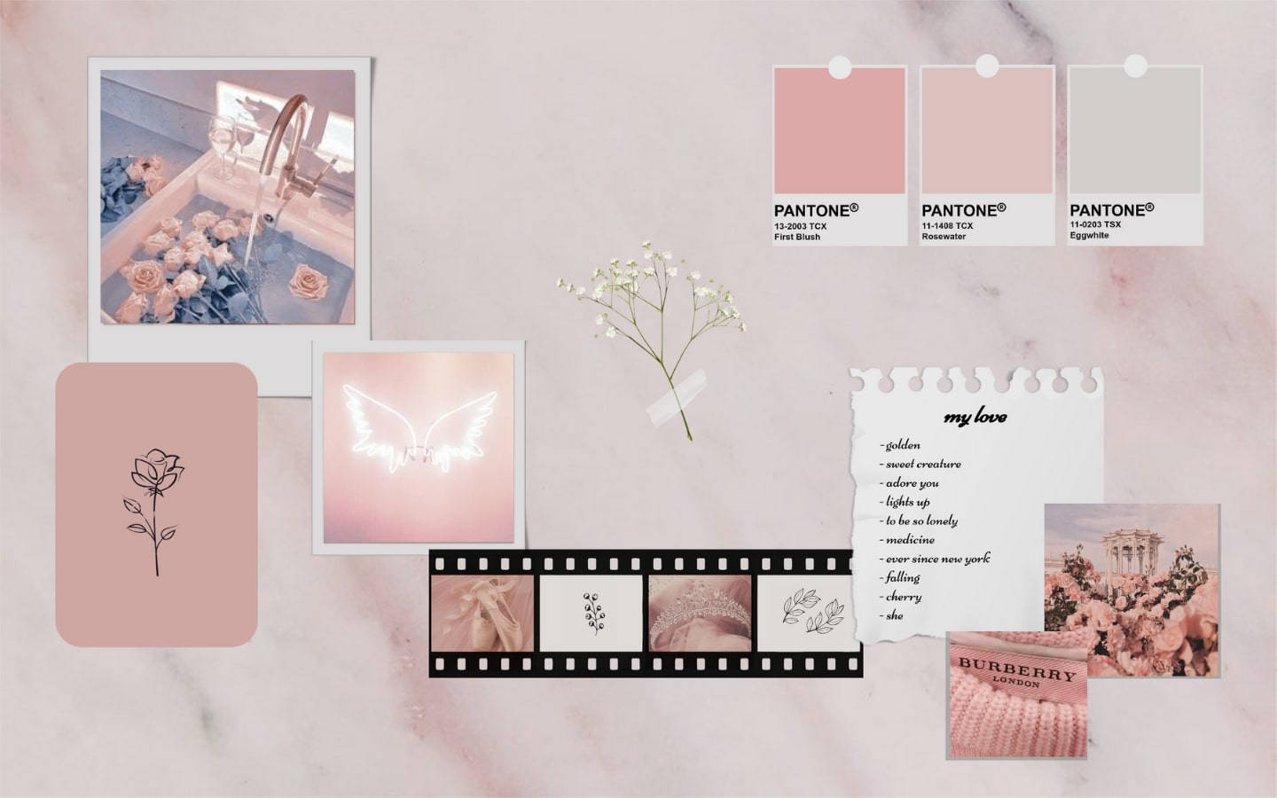 Download Cream And Pink Pinterest Laptop Wallpaper 