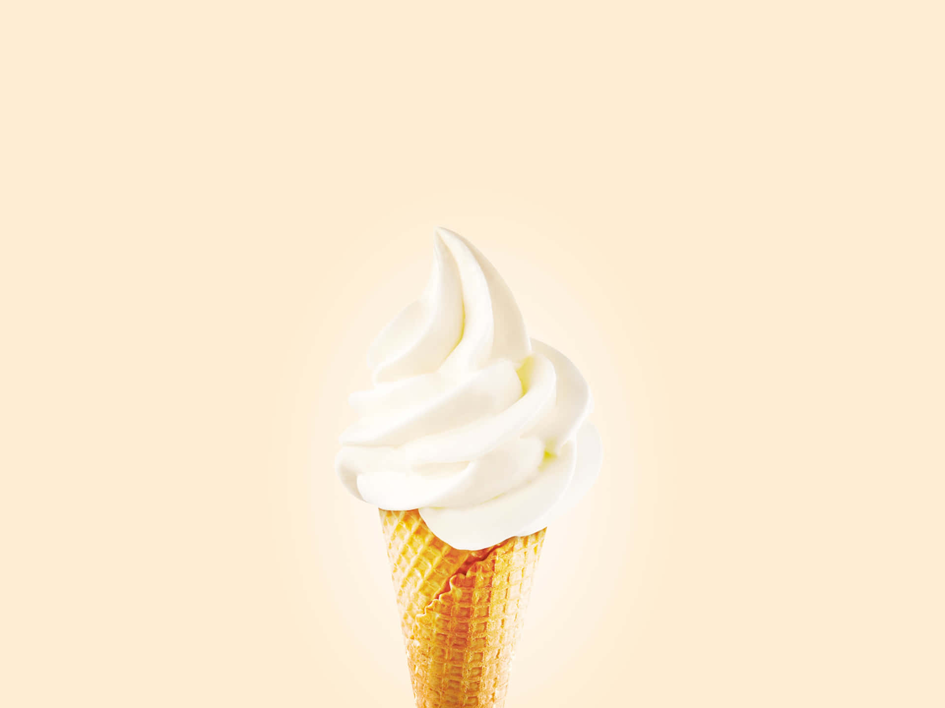 Vanilla Ice Cream On A Cream Color Background