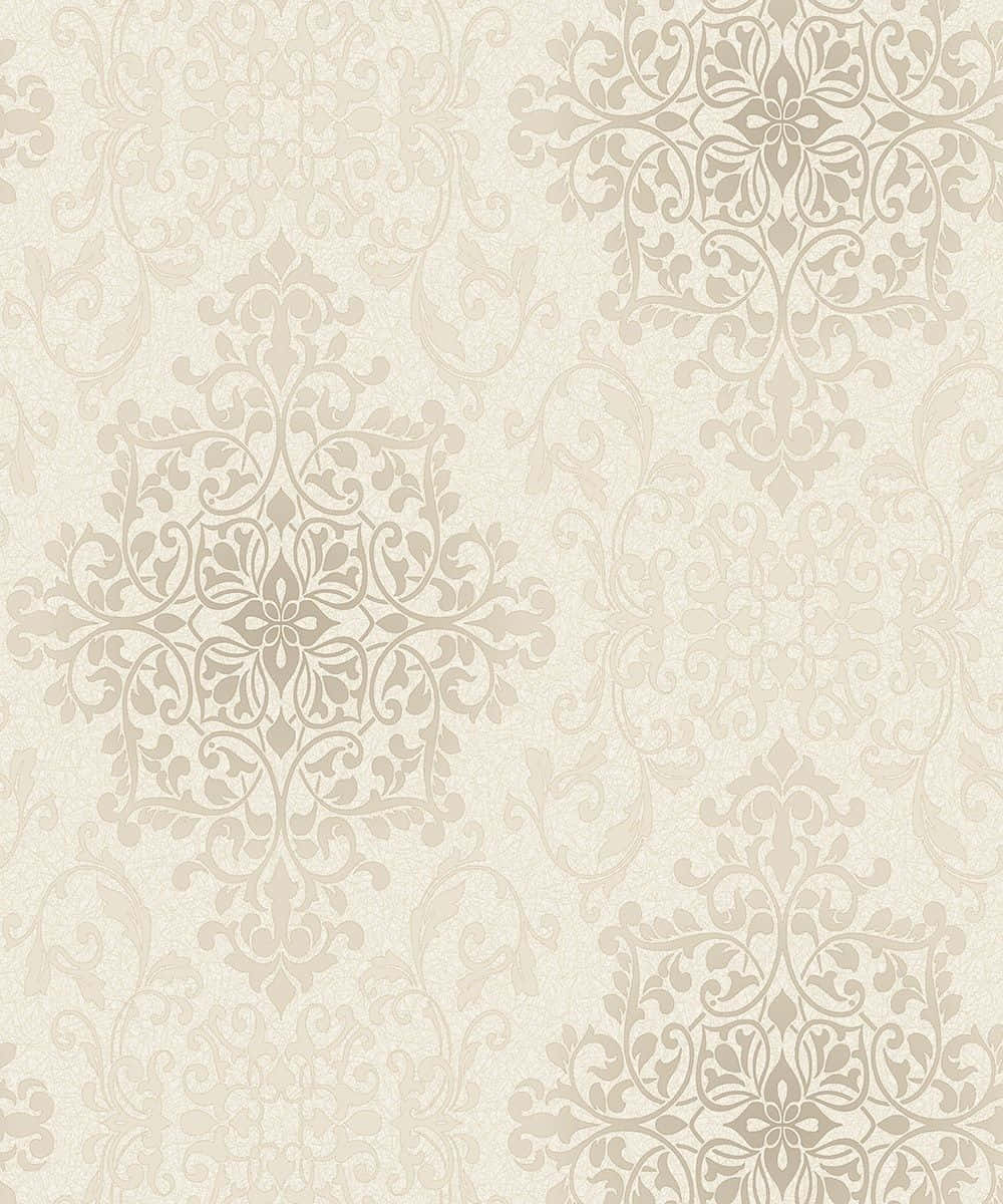 Cream Color Background Flowers Leaves Patterns