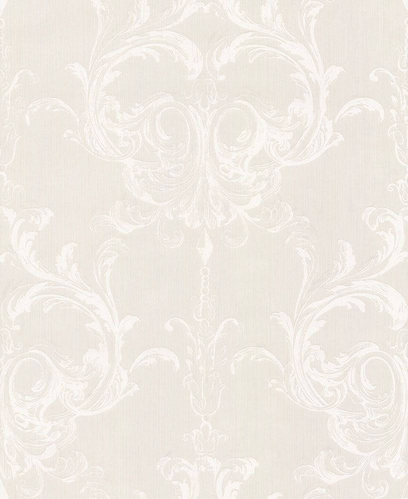 Cream Digital Fabric Damask Wallpaper