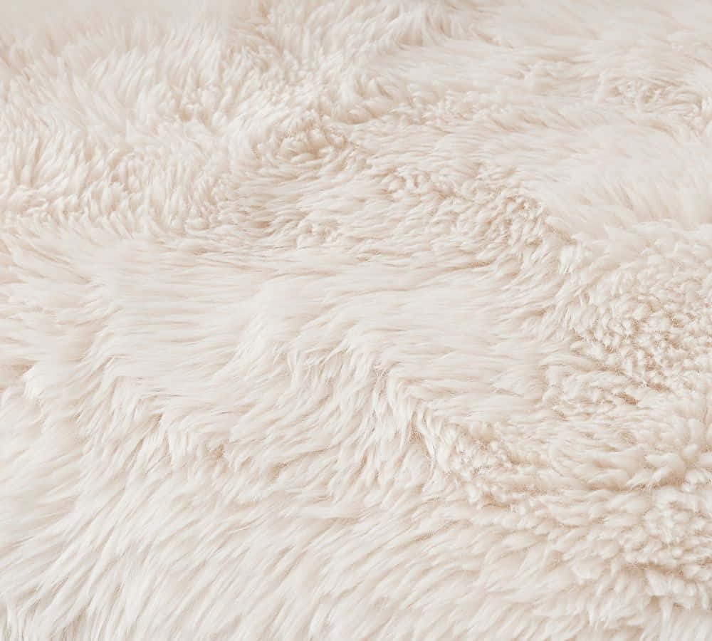 Cream Faux Fur Texture Wallpaper
