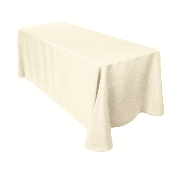 Cream Tablecloth Covered Table PNG