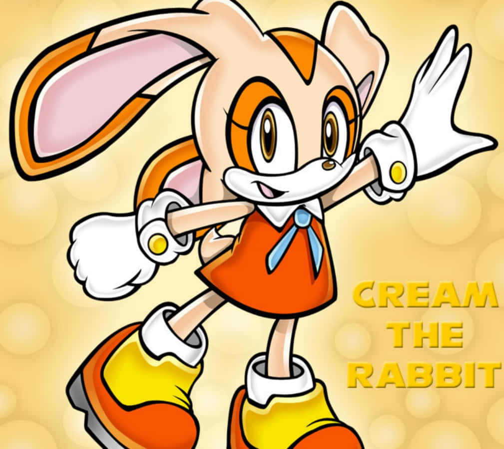 Adorable Cream the Rabbit posing with Cheese the Chao Wallpaper