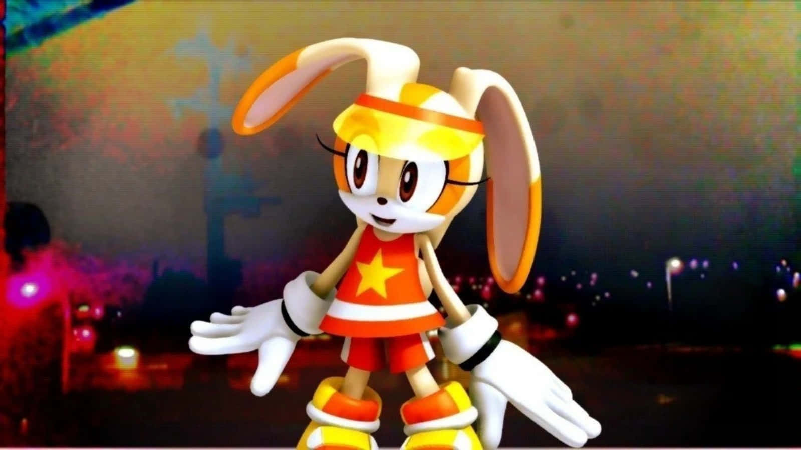 Cream The Rabbit posing with Cheese the Chao Wallpaper