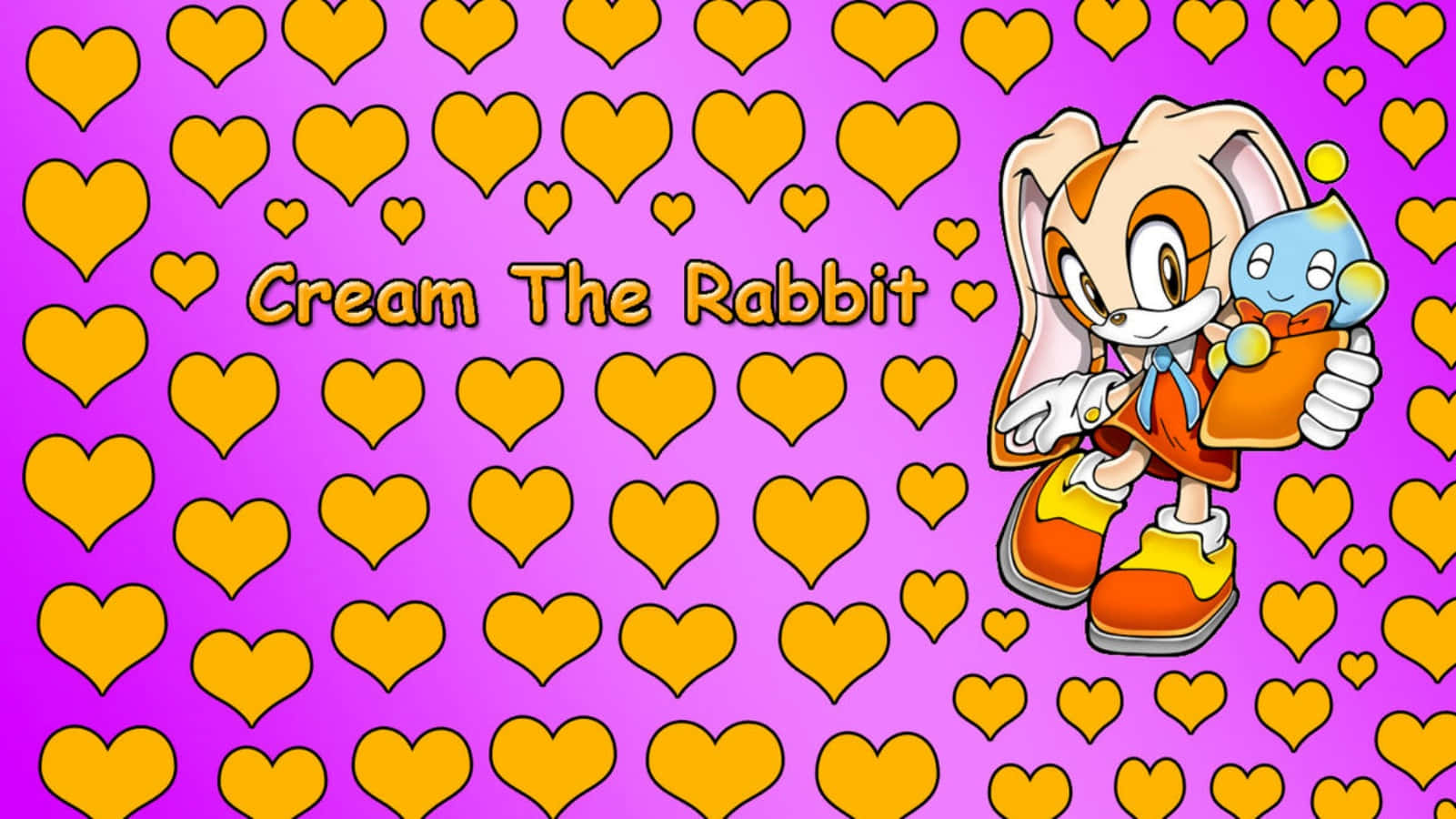 Adorable Cream The Rabbit Posing with Cheese the Chao Wallpaper