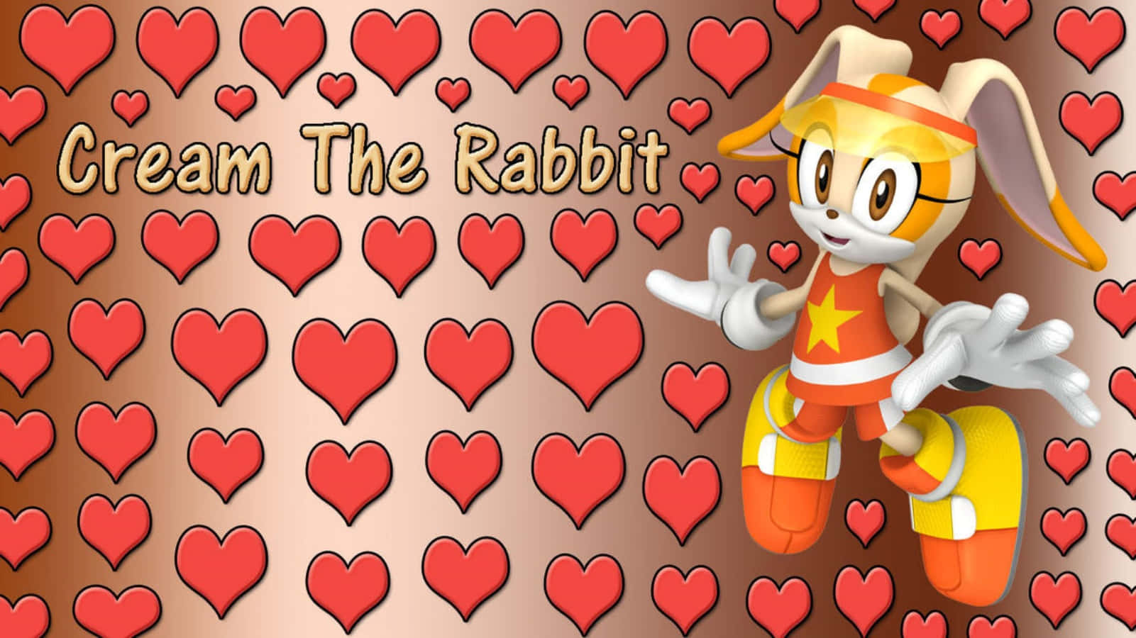 Adorable Cream The Rabbit Smiling with Cheese the Chao in a Dreamy Background Wallpaper
