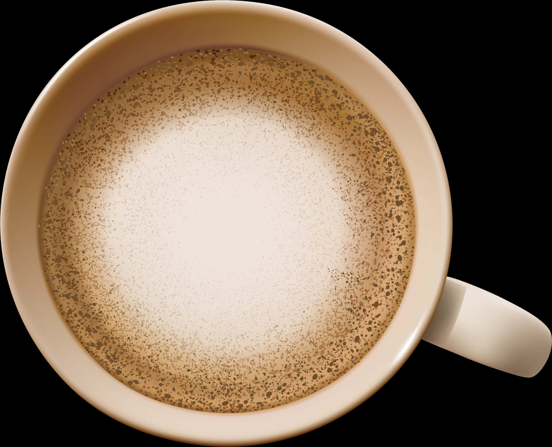 Creamy Coffeein Cup Top View PNG