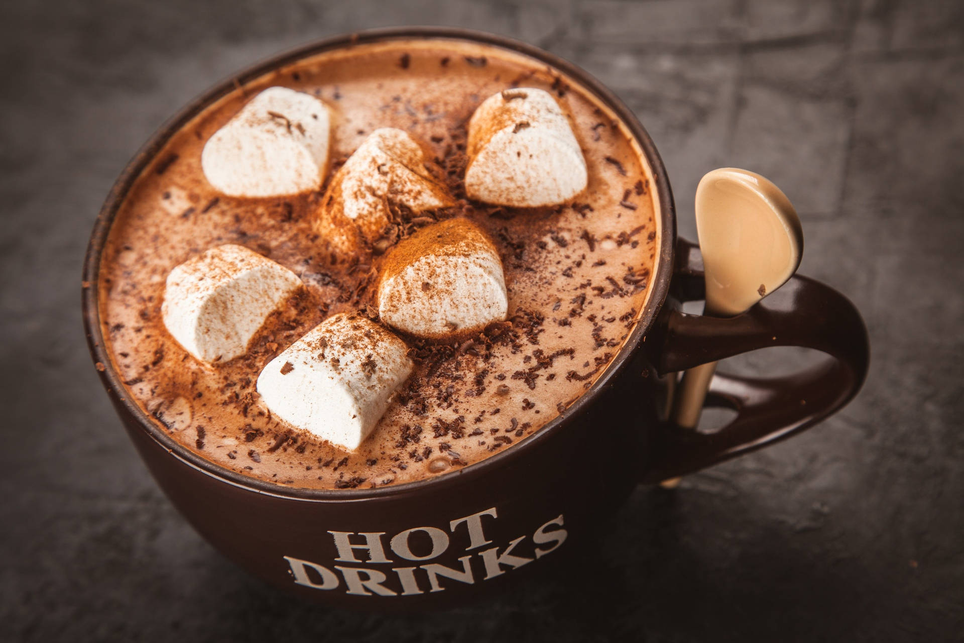 Creamy Hot Drink With Marshmallow Wallpaper