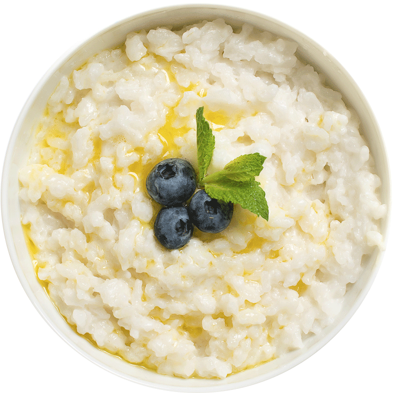 Creamy Oatmealwith Blueberriesand Mint PNG