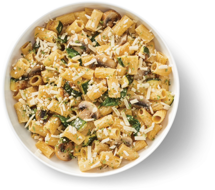 Creamy Pastawith Mushroomsand Spinach PNG