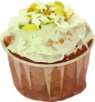 Creamy Topped Chocolate Cupcake Illustration PNG