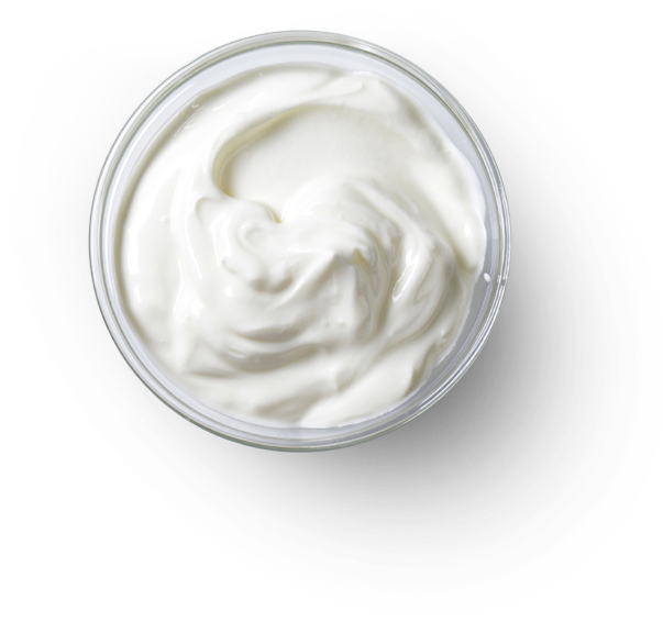Creamy White Yogurt Top View PNG