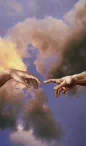 Creation Of Adam 4k Hands In Clouds Wallpaper