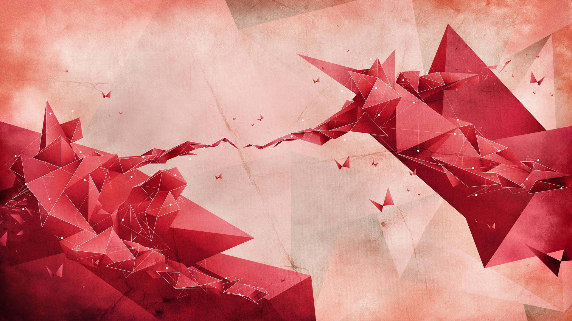 Creation Of Adam Red Abstract Shapes Wallpaper