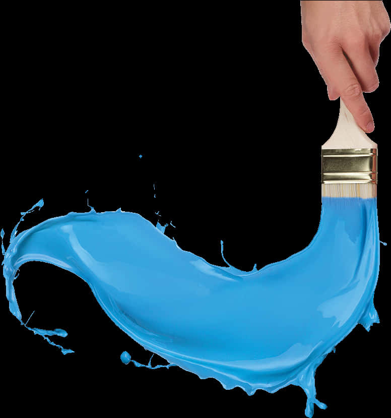 Creative Blue Paint Brush Stroke PNG
