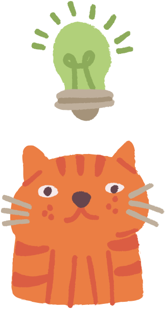 Creative Cat Idea Illustration PNG