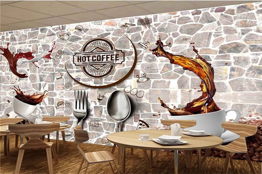 Creative Coffee Splash Wall Art Wallpaper