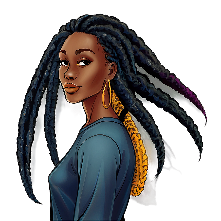 Creative Dreadlocks Coloring Png Nug80 PNG