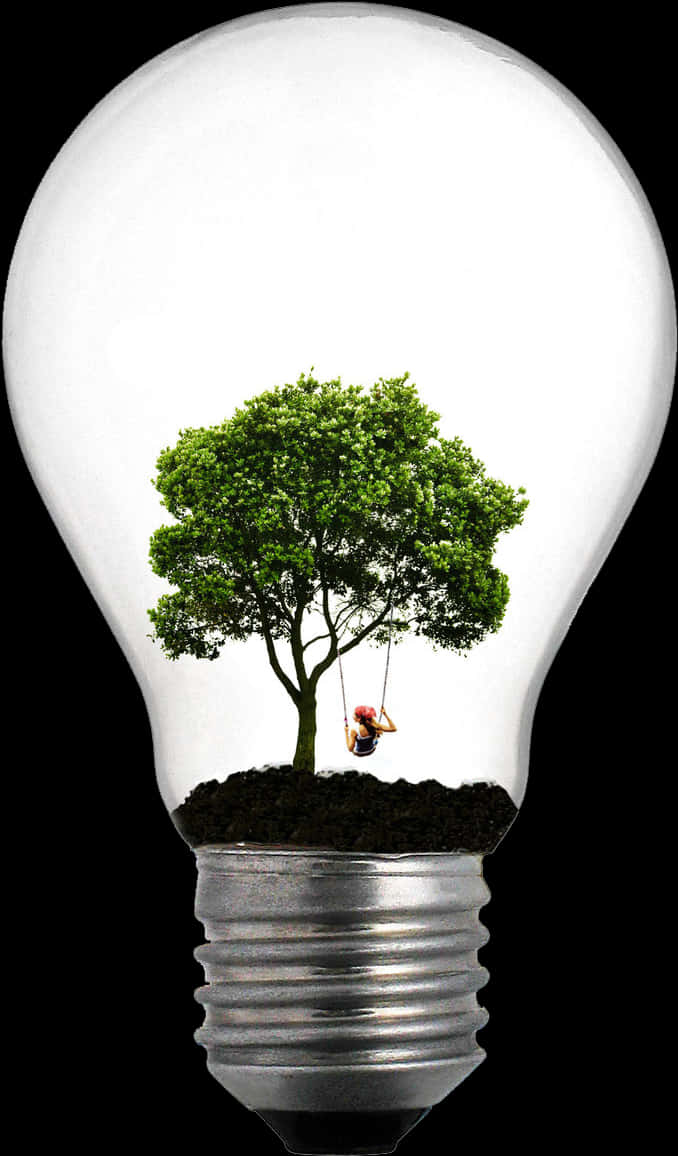 Creative Eco Lightbulb Concept PNG